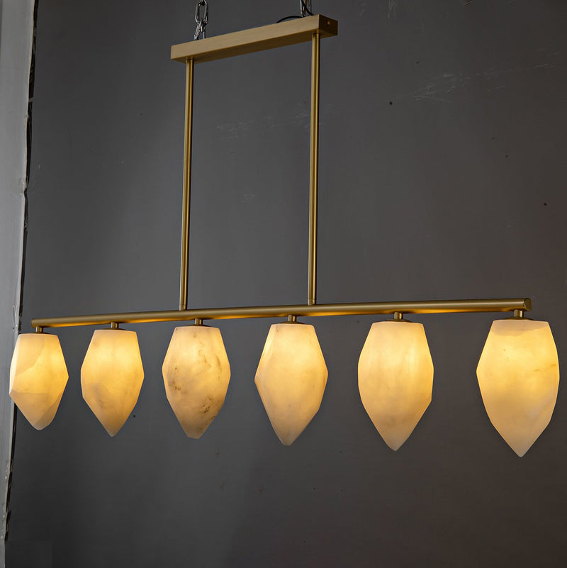 Alabaster Ore Linear Chandelier