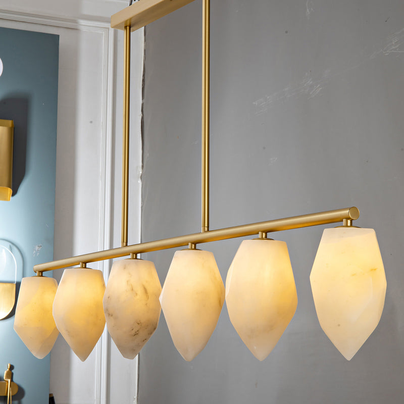 Alabaster Ore Linear Chandelier