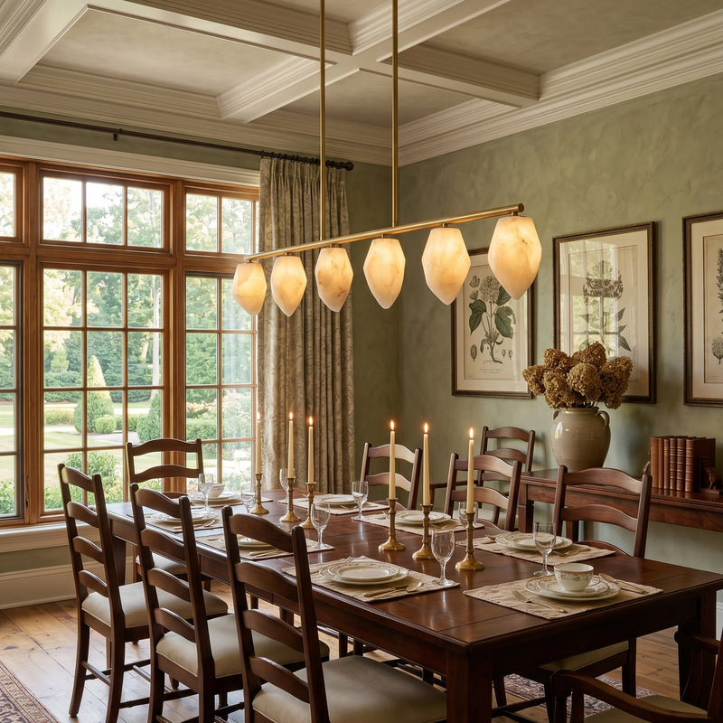 Alabaster Ore Linear Chandelier