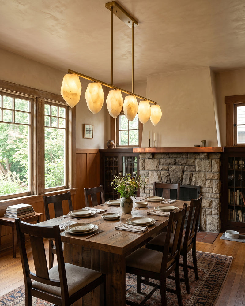 Alabaster Ore Linear Chandelier