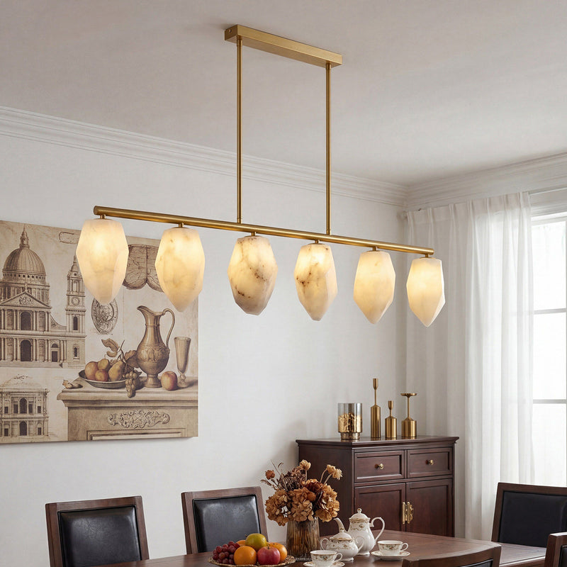 Alabaster Ore Linear Chandelier