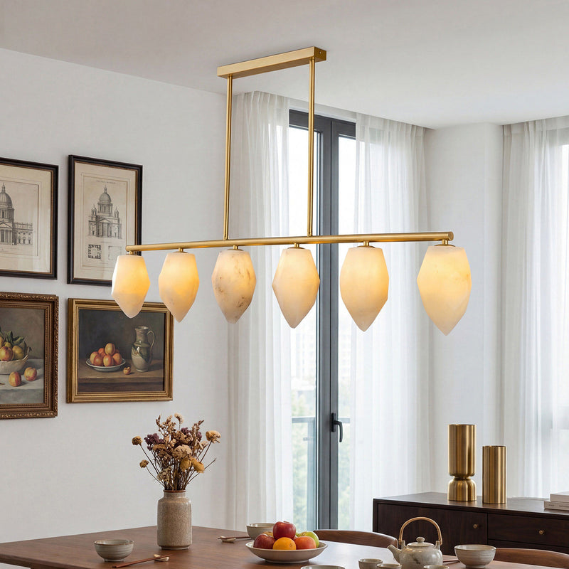 Alabaster Ore Linear Chandelier