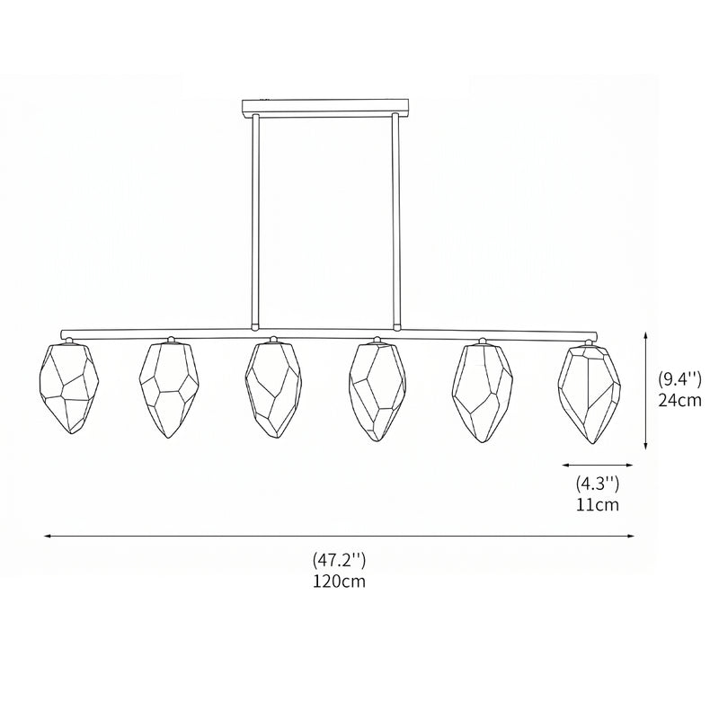 Alabaster Ore Linear Chandelier