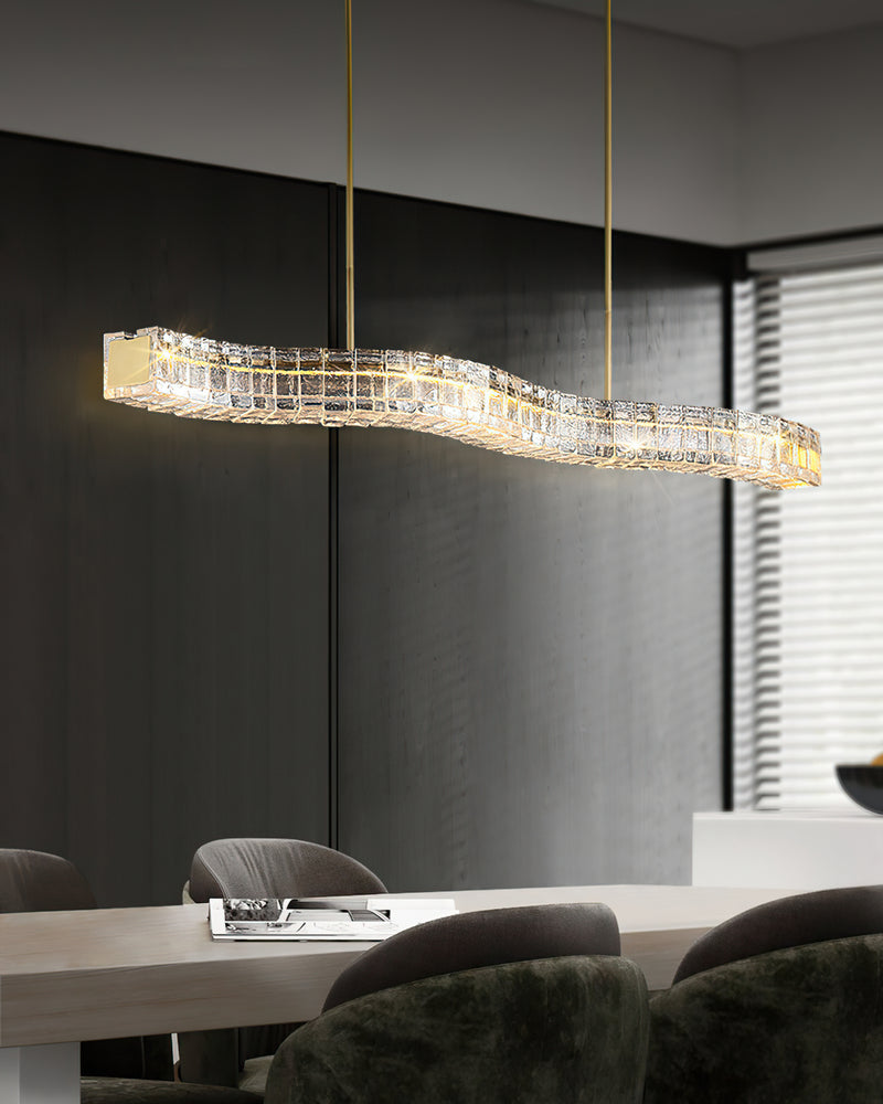 Aldridge Textured Glass Linear Chandelier