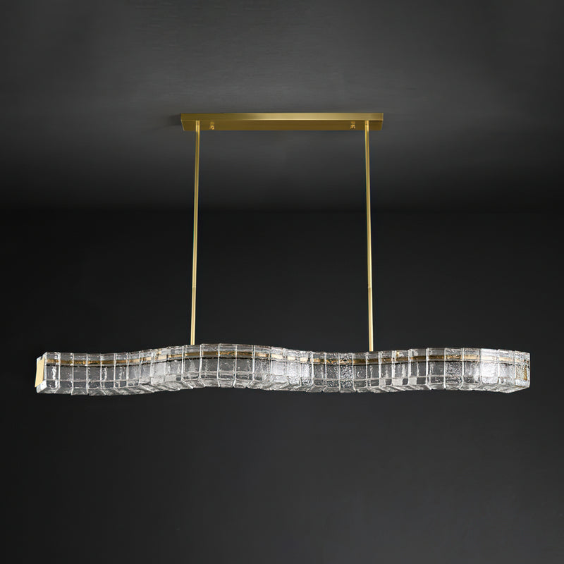 Aldridge Textured Glass Linear Chandelier