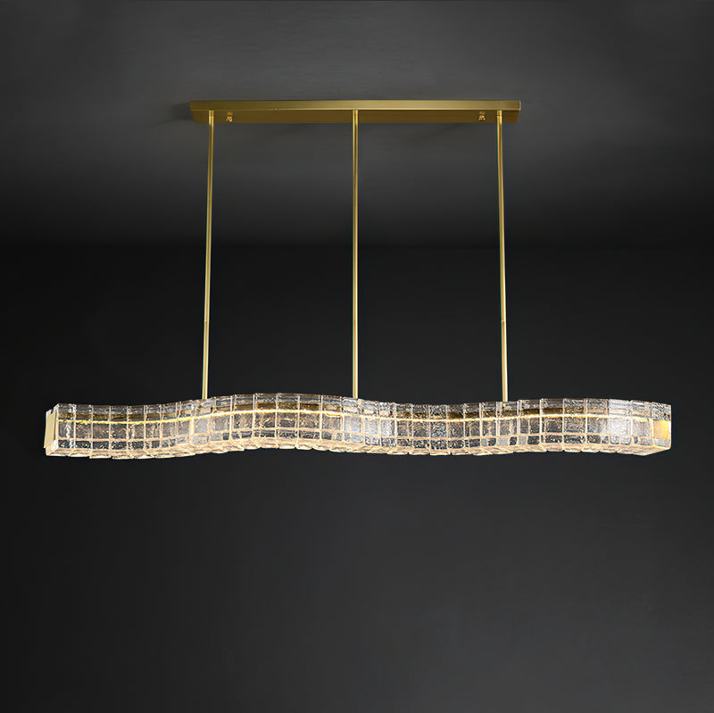 Aldridge Textured Glass Linear Chandelier