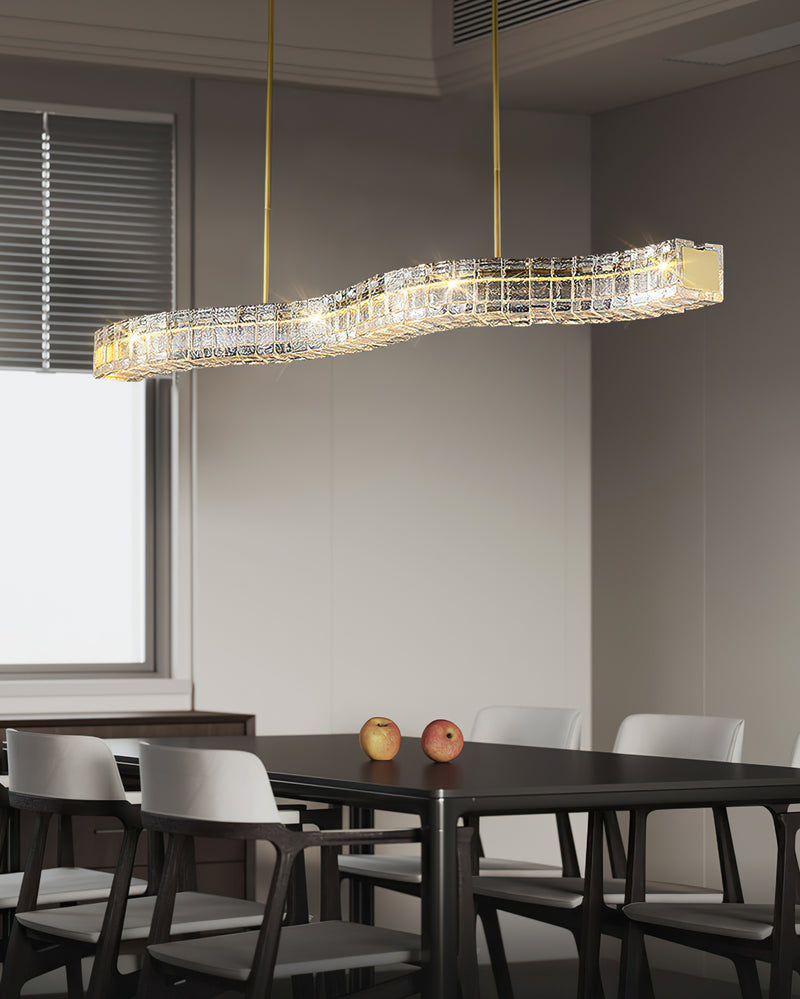 Aldridge Textured Glass Linear Chandelier