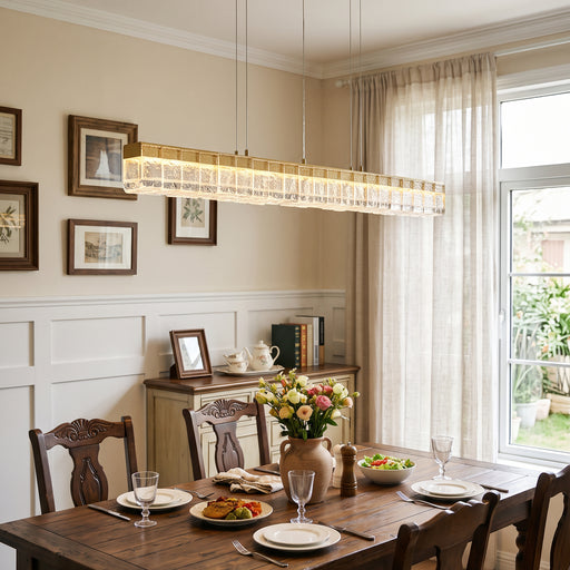 Aldridge Textured Glass Linear Chandelier – detail 2