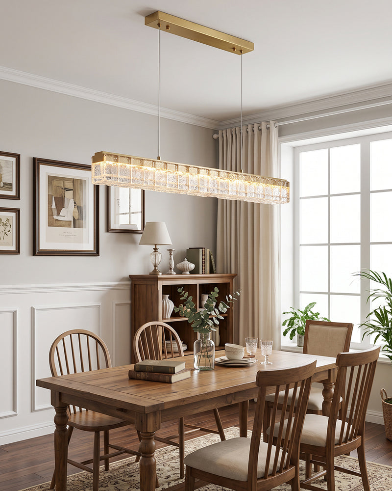 Aldridge Textured Glass Linear Chandelier