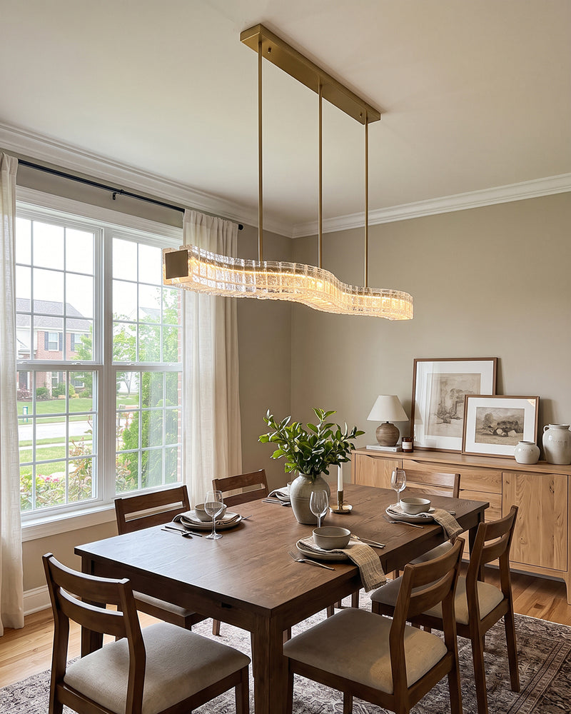 Aldridge Textured Glass Linear Chandelier