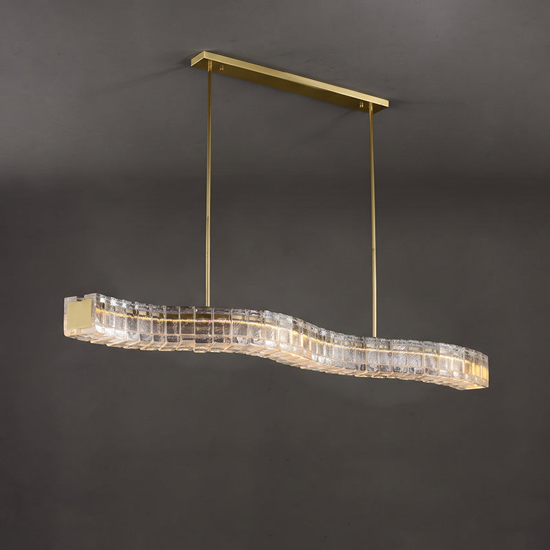 Aldridge Textured Glass Linear Chandelier