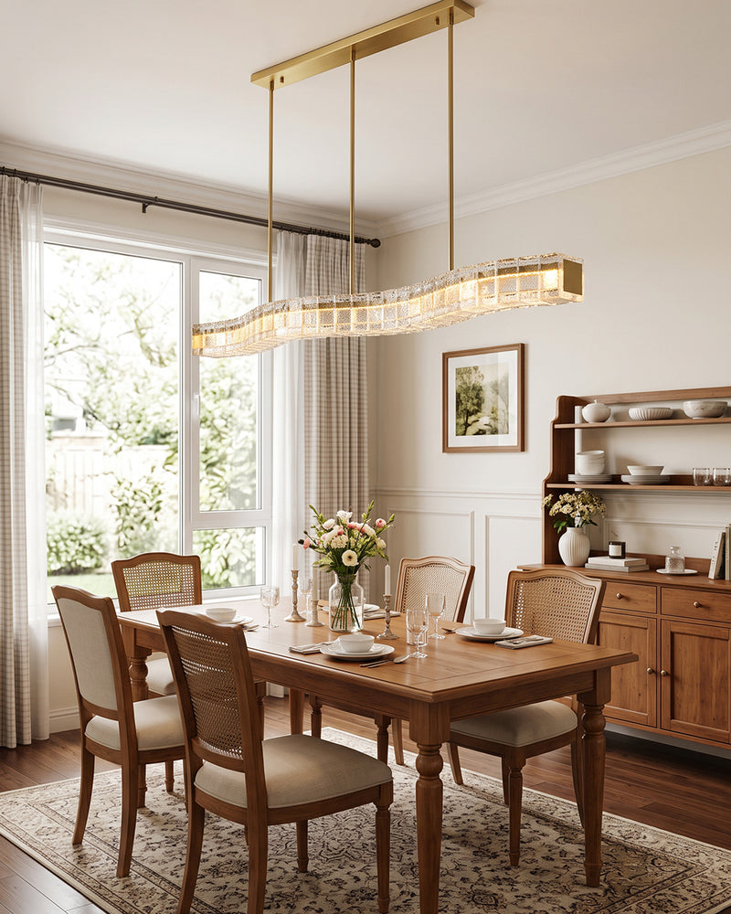 Aldridge Textured Glass Linear Chandelier