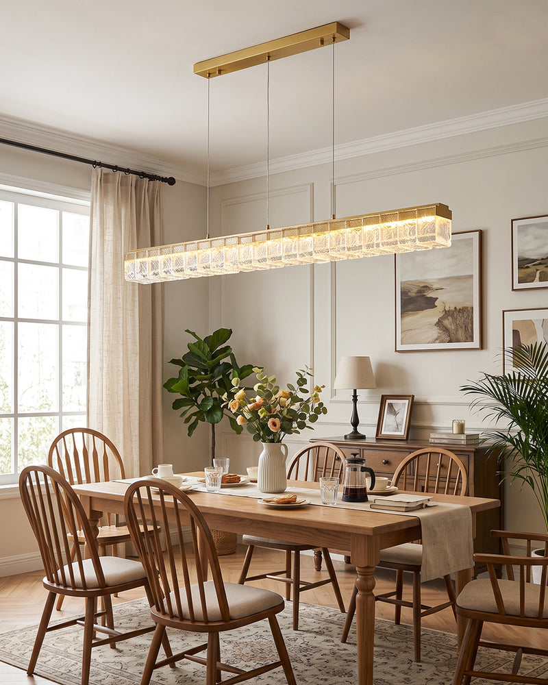 Aldridge Textured Glass Linear Chandelier