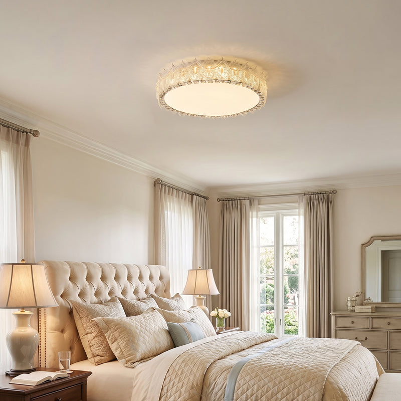 Alexandra Ice-Effect Glass Flush Mount