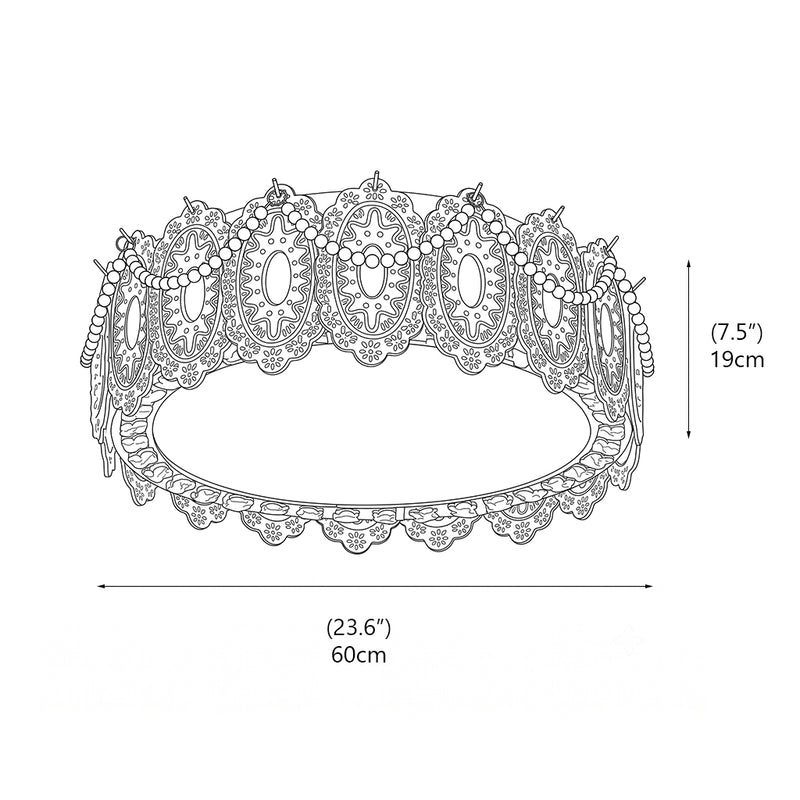 Alexandra Ice-Effect Glass Flush Mount