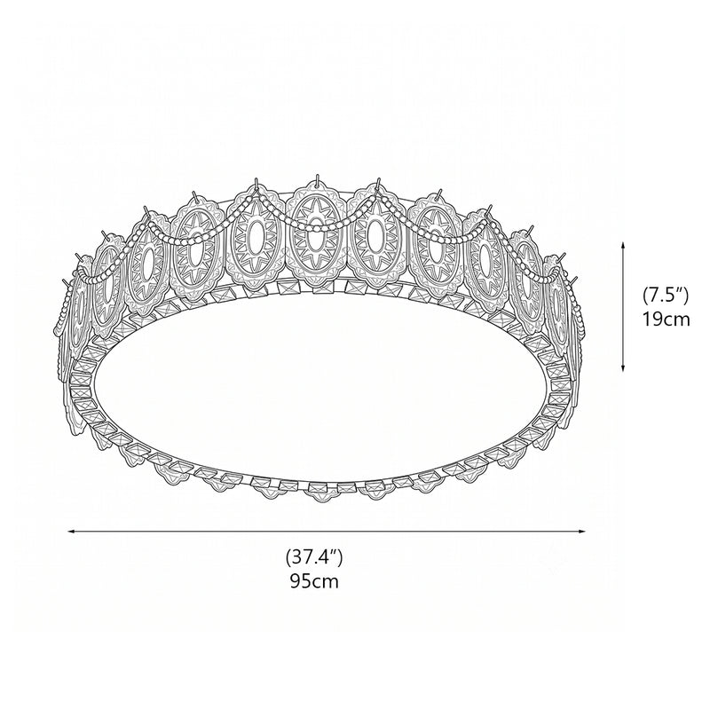 Alexandra Ice-Effect Glass Flush Mount