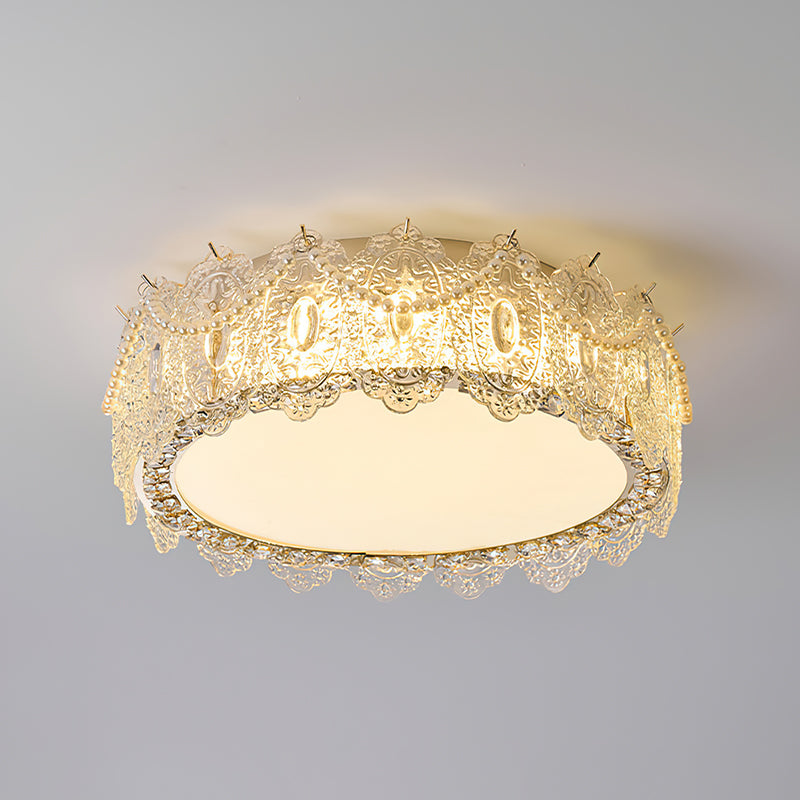 Alexandra Ice-Effect Glass Flush Mount