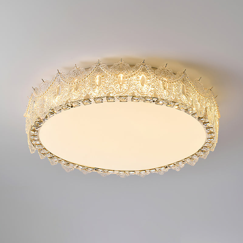 Alexandra Ice-Effect Glass Flush Mount