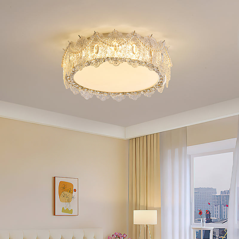 Alexandra Ice-Effect Glass Flush Mount