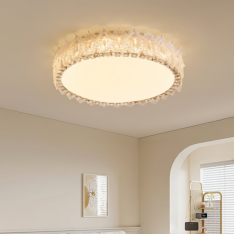 Alexandra Ice-Effect Glass Flush Mount