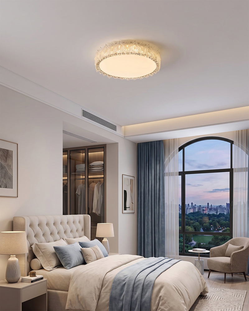 Alexandra Ice-Effect Glass Flush Mount