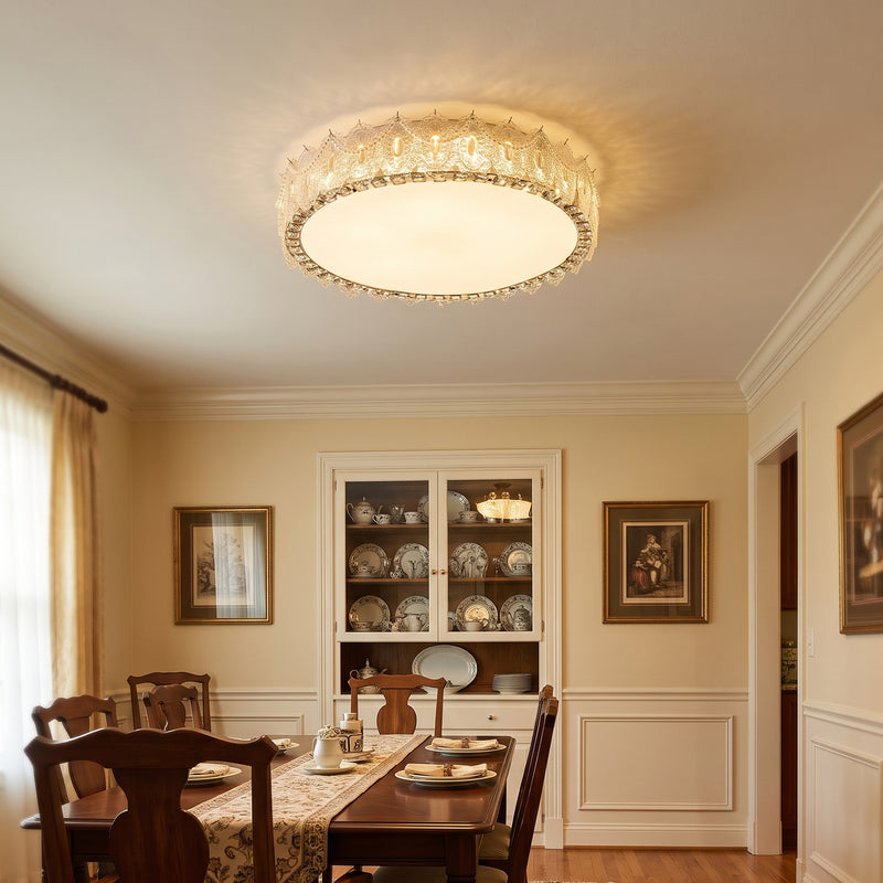 Alexandra Ice-Effect Glass Flush Mount