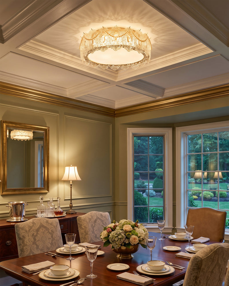 Alexandra Ice-Effect Glass Flush Mount