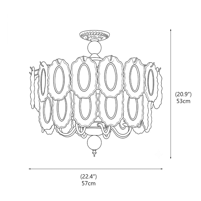 Ambrose Glass Semi-Flush Mount