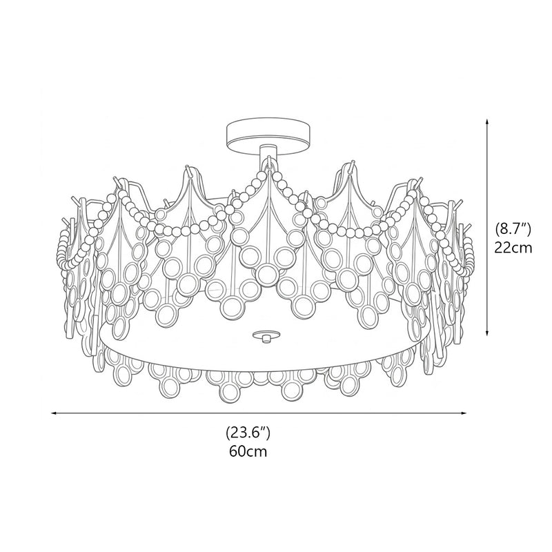Anastasia Glass Semi-Flush Mount Ceiling Light