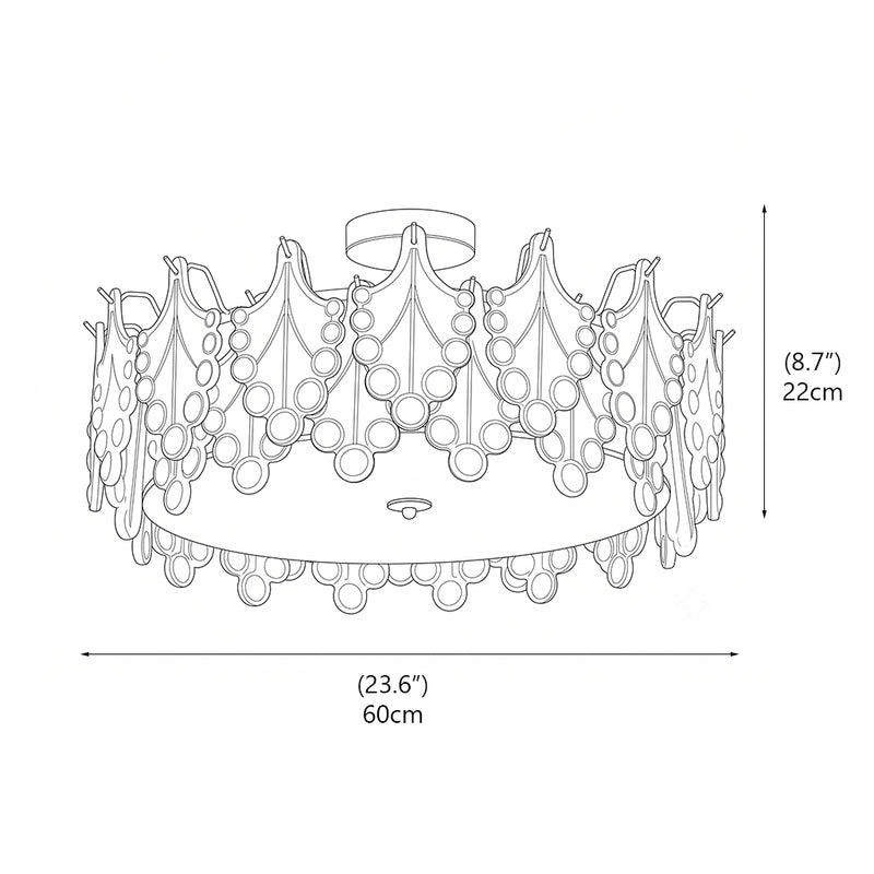 Anastasia Glass Semi-Flush Mount Ceiling Light