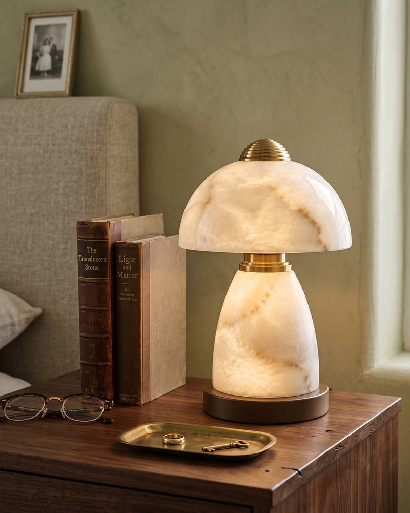 Ansel Mushroom Alabaster Table Lamp