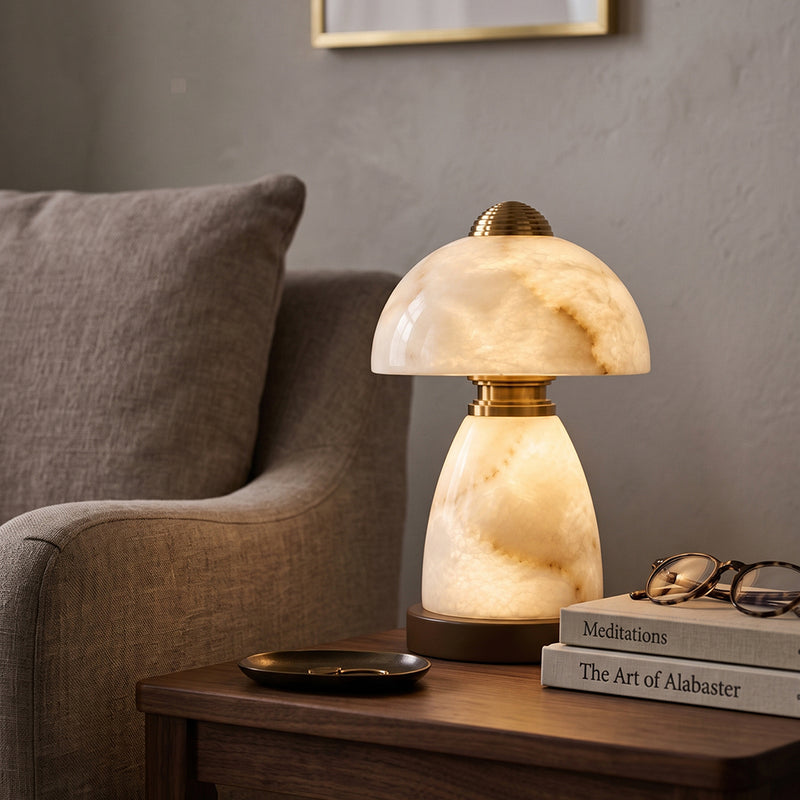 Ansel Mushroom Alabaster Table Lamp