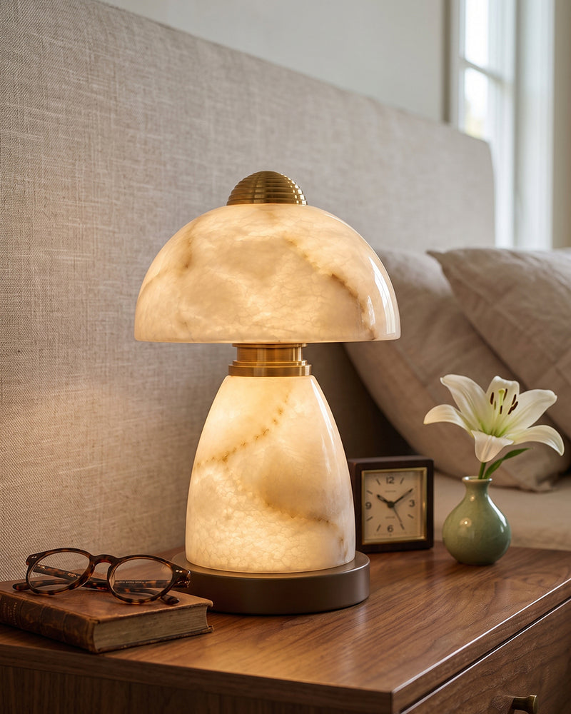 Ansel Mushroom Alabaster Table Lamp