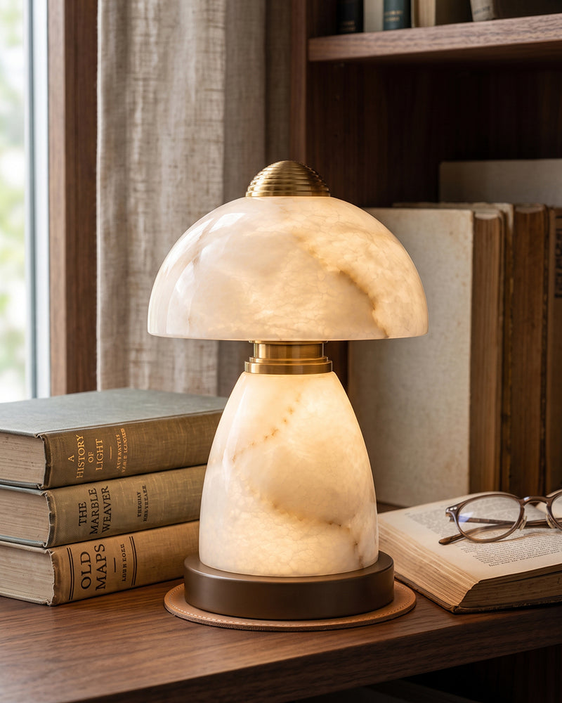 Ansel Mushroom Alabaster Table Lamp