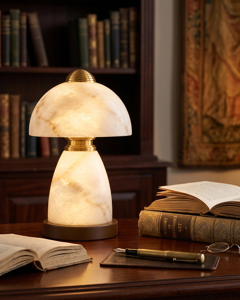 Ansel Mushroom Alabaster Table Lamp