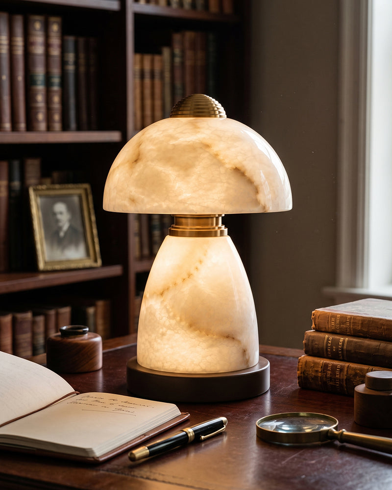 Ansel Mushroom Alabaster Table Lamp