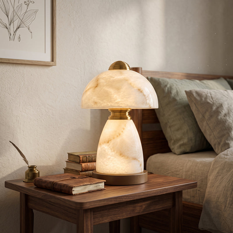 Ansel Mushroom Alabaster Table Lamp