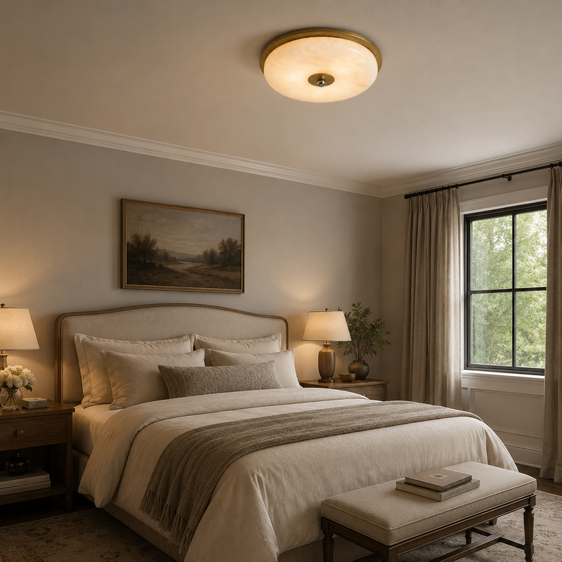 Arlington Alabaster Semi-Flush Mount Ceiling Light