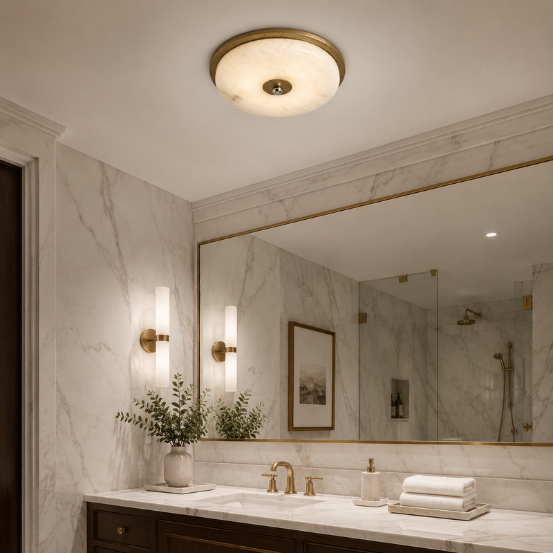 Arlington Alabaster Semi-Flush Mount Ceiling Light