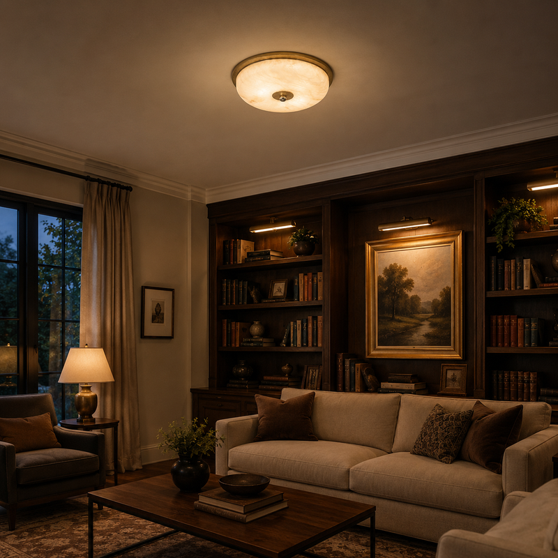 Arlington Alabaster Semi-Flush Mount Ceiling Light