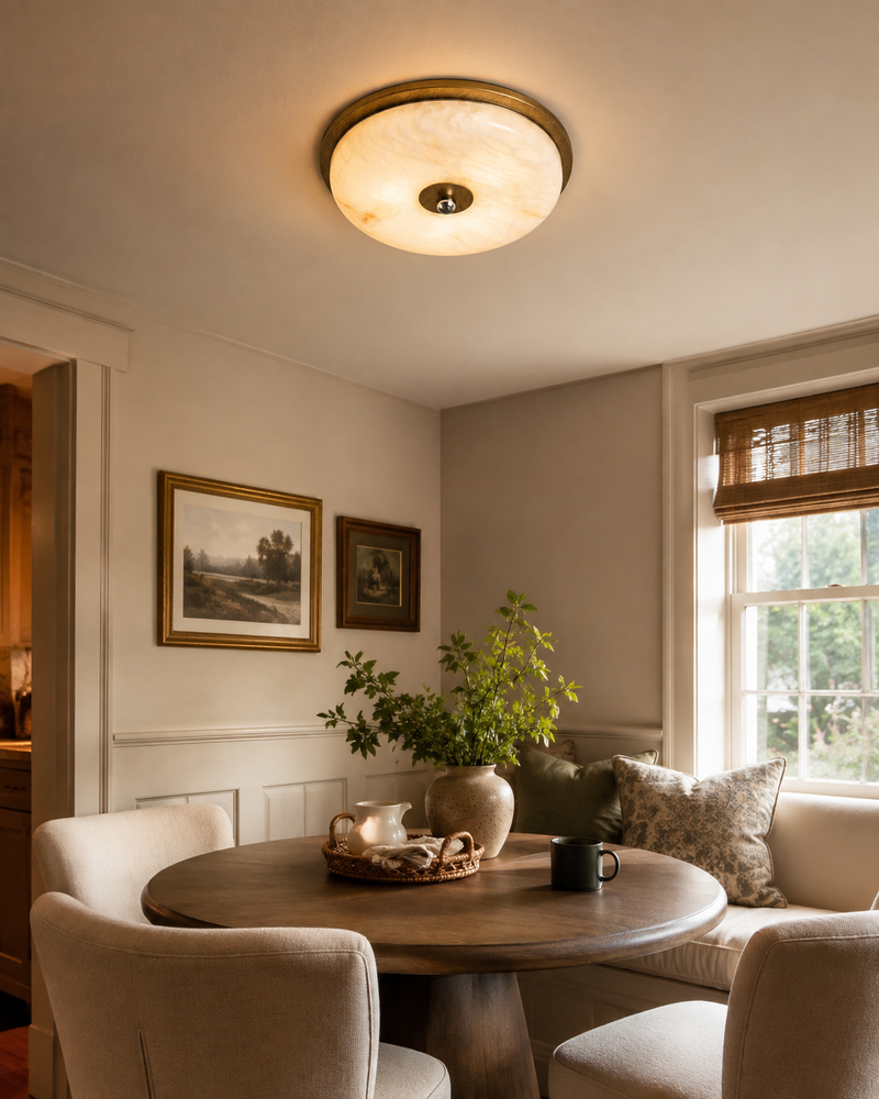Arlington Alabaster Semi-Flush Mount Ceiling Light