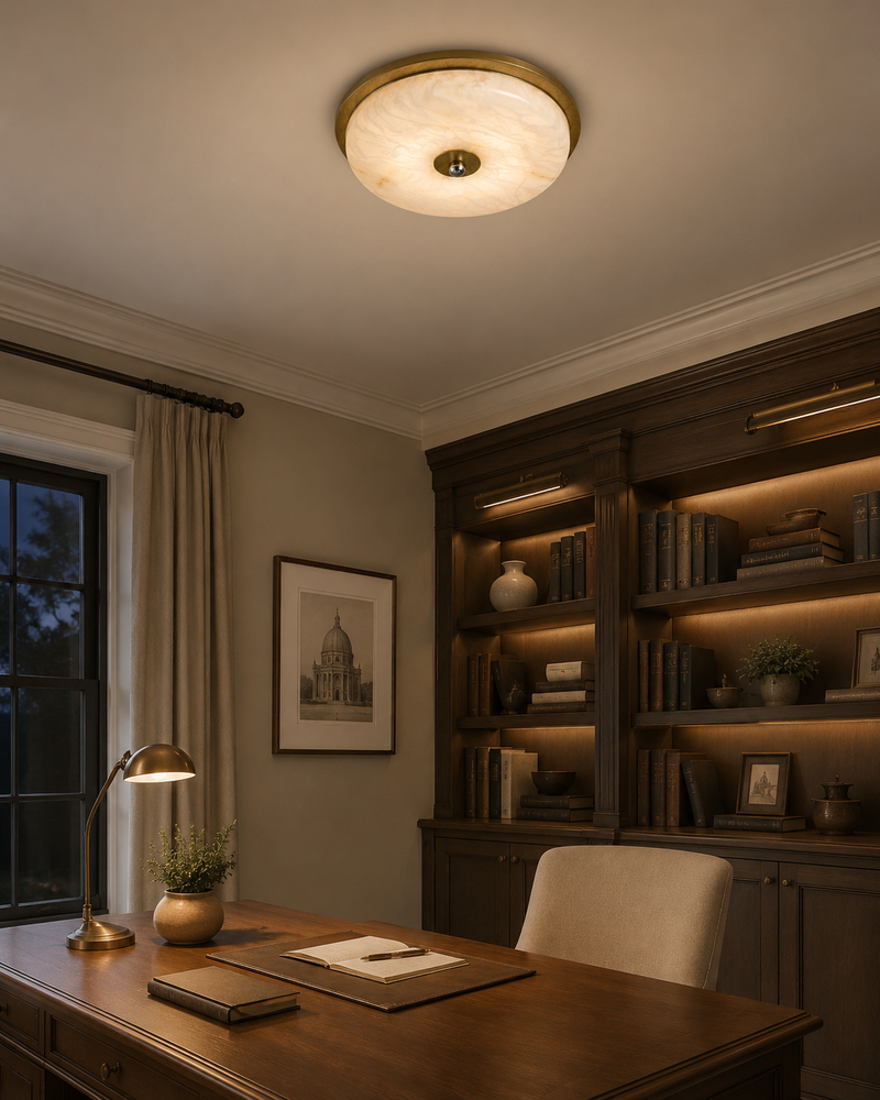 Arlington Alabaster Semi-Flush Mount Ceiling Light