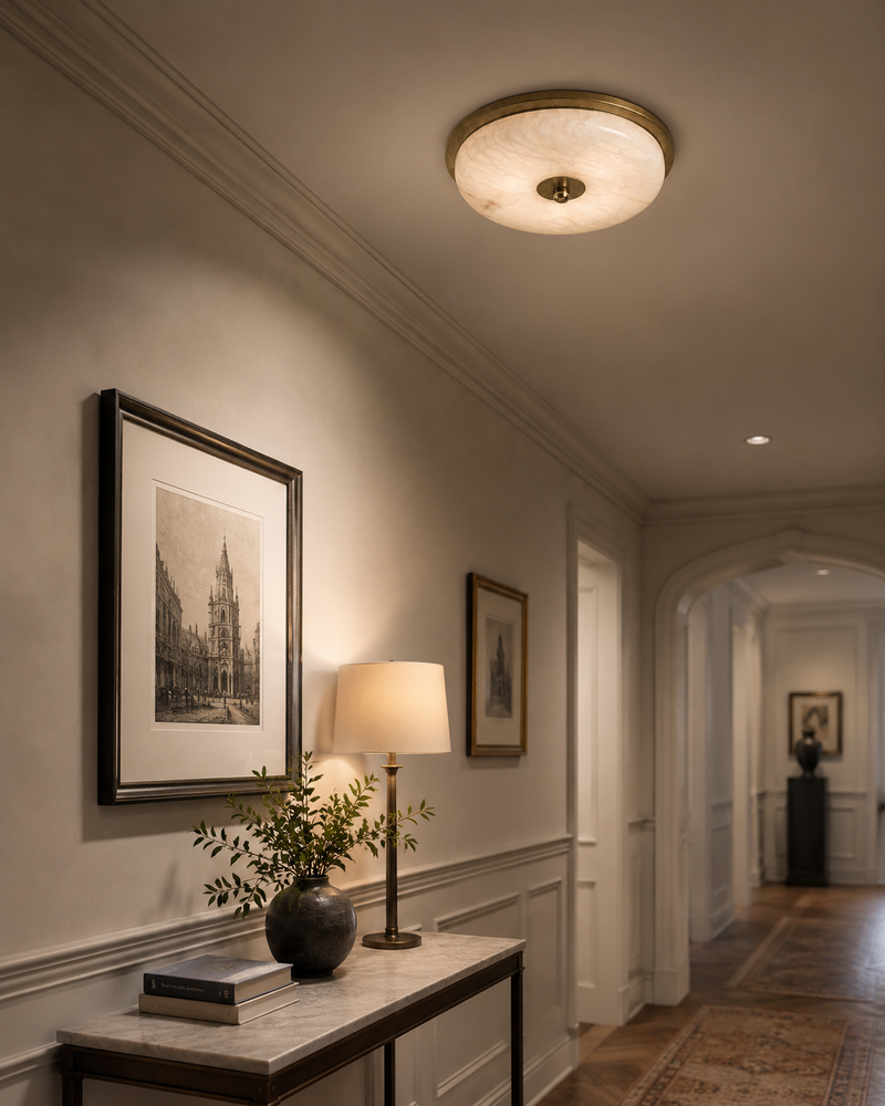Arlington Alabaster Semi-Flush Mount Ceiling Light
