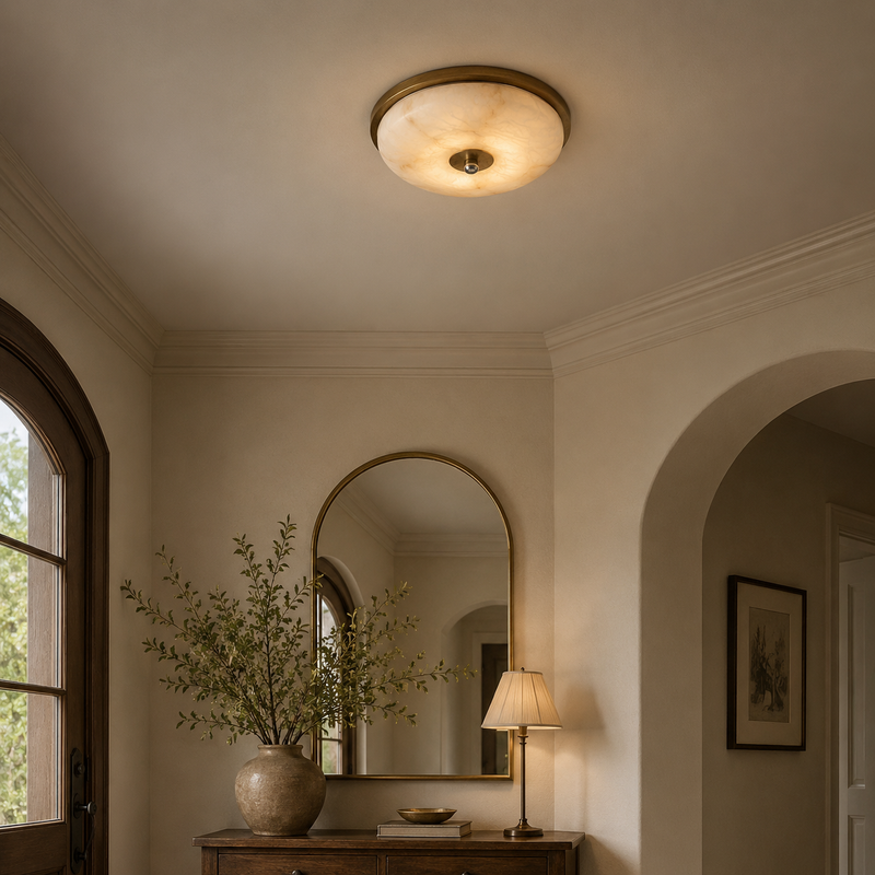 Arlington Alabaster Semi-Flush Mount Ceiling Light