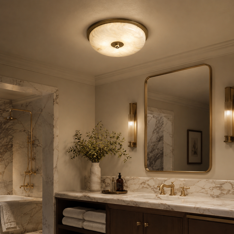Arlington Alabaster Semi-Flush Mount Ceiling Light