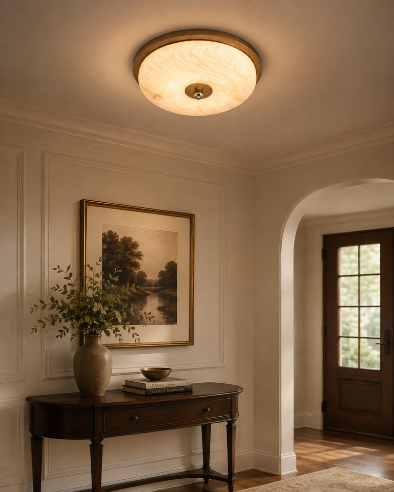 Arlington Alabaster Semi-Flush Mount Ceiling Light