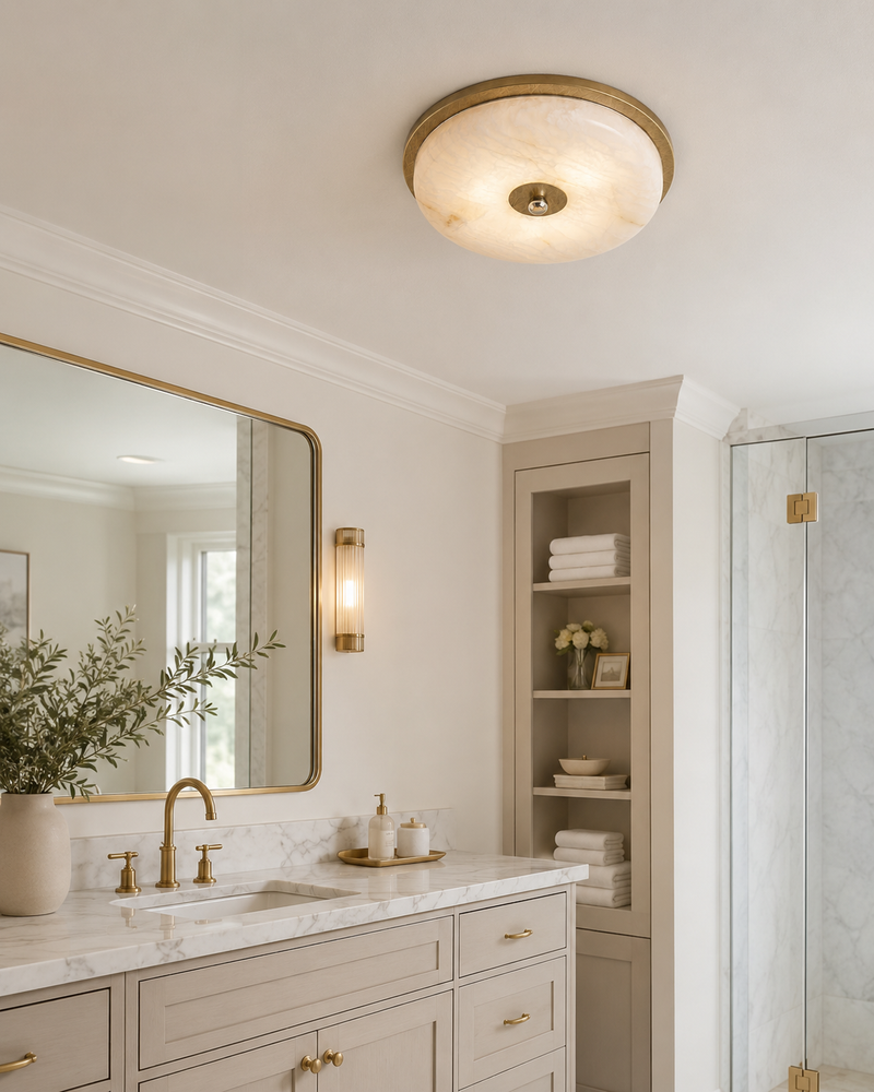 Arlington Alabaster Semi-Flush Mount Ceiling Light