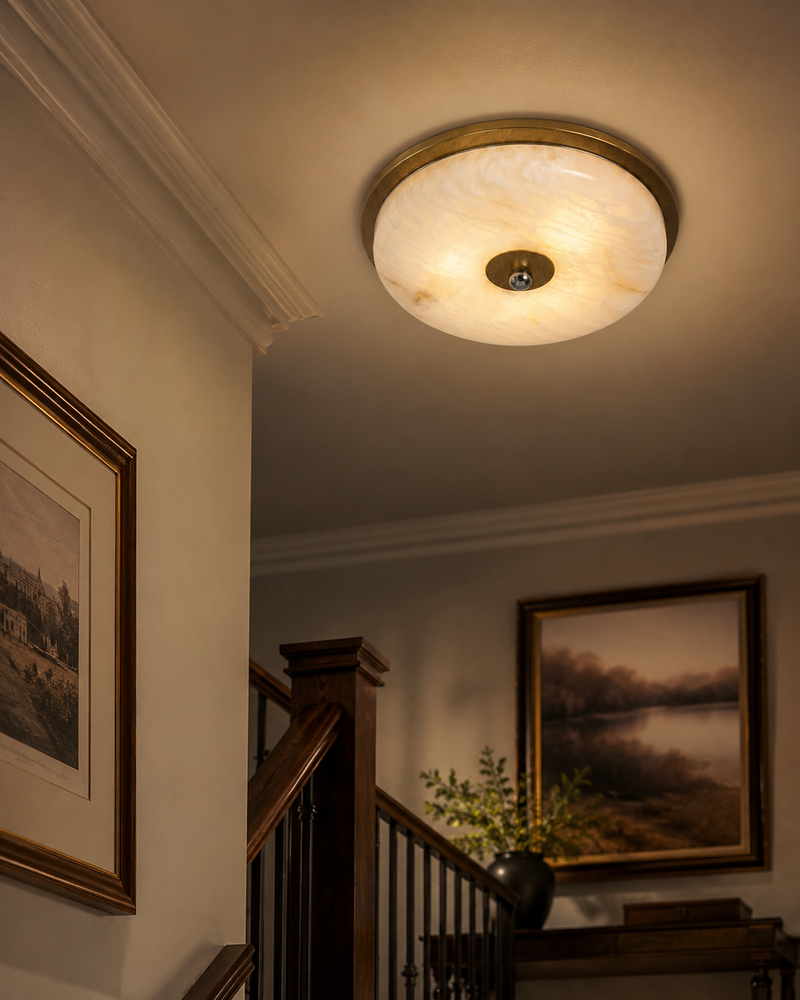 Arlington Alabaster Semi-Flush Mount Ceiling Light
