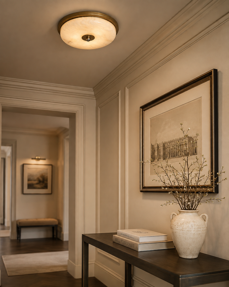 Arlington Alabaster Semi-Flush Mount Ceiling Light