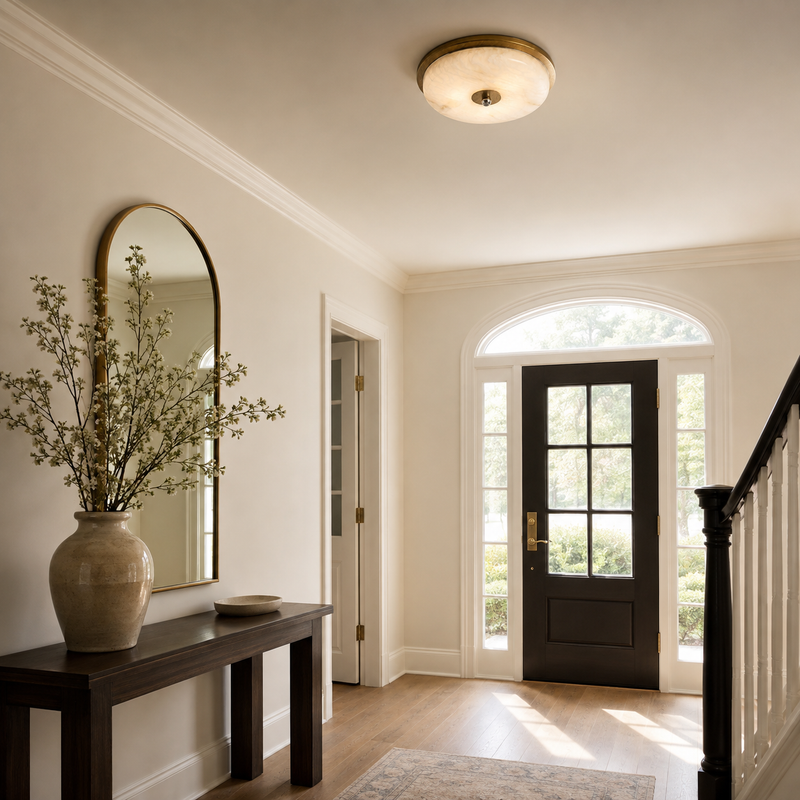 Arlington Alabaster Semi-Flush Mount Ceiling Light